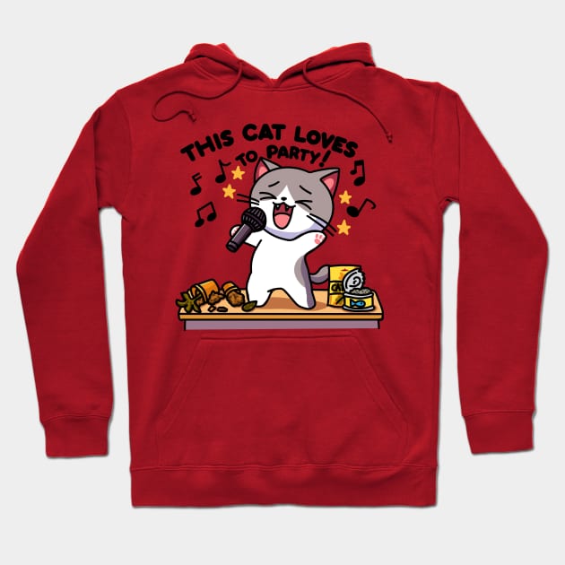 This Cat Loves to Party - Sober, light variant Hoodie by Shotgaming